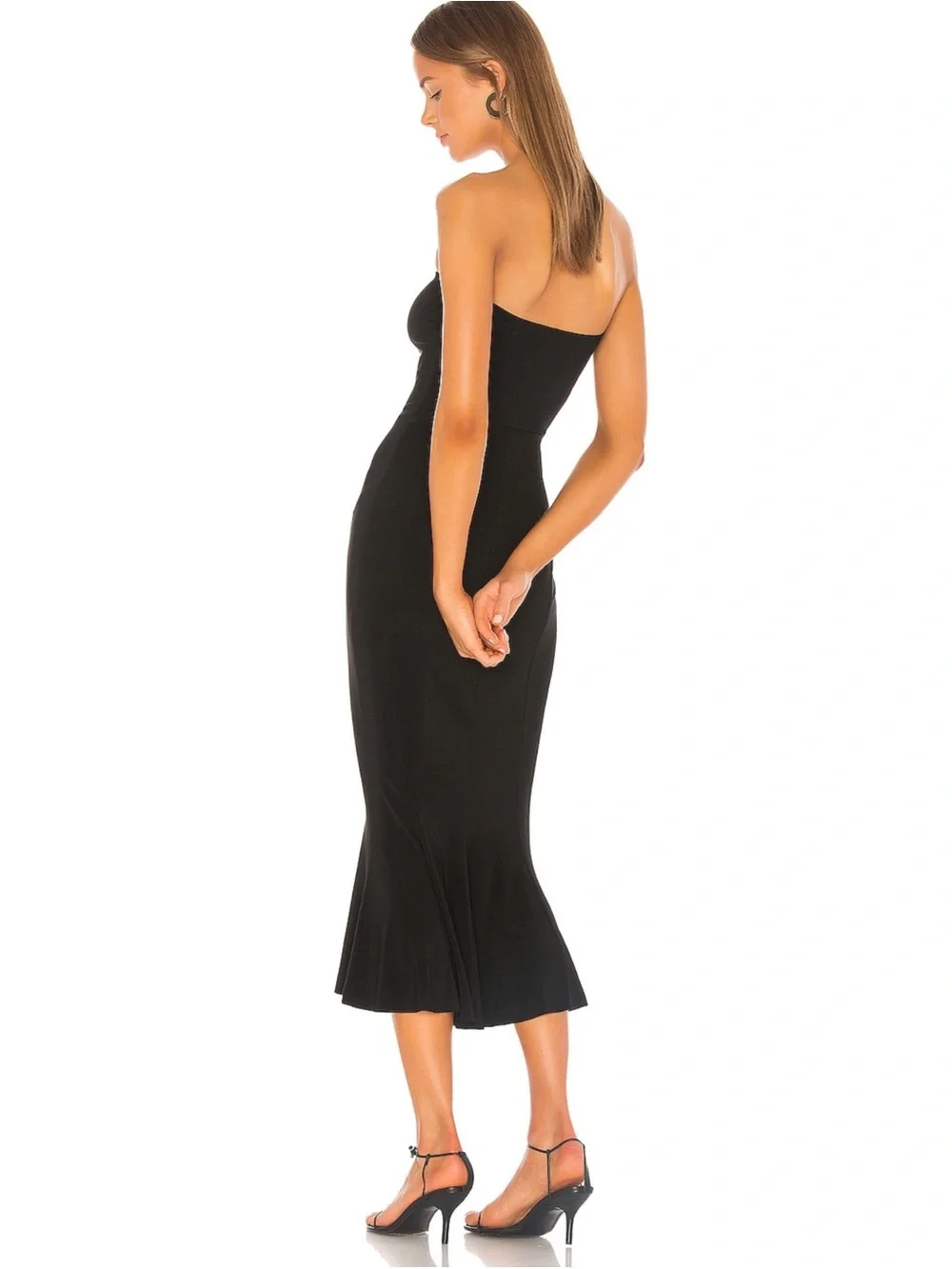 NORMA KAMALI | NWT Strapless Fishtail Dress To Midcalf in Black, Size Small - Picture 2 of 14